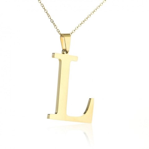Naszyjnik stal chirurgiczna literka platerowana złotem NST100L
