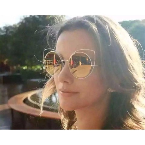 OKULARY LUSTRZANE KOCIE OCZY - CZARNE OK86WZ2