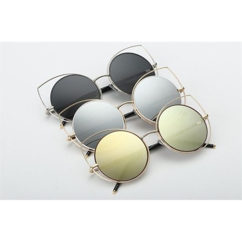 OKULARY LUSTRZANE KOCIE OCZY - CZARNE OK86WZ2