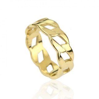 Pierścionek stal chirurgiczna platerowana złotem PST582, Rozmiar pierścionków: US8 EU17