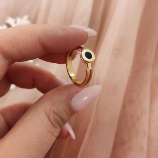 Pierścionek stal chirurgiczna platerowana złotem PST595, Rozmiar pierścionków: US7 EU14