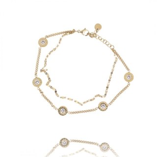 Bransoletka na rękę stal chirurgiczna pozłacana 14k złotem BST1346