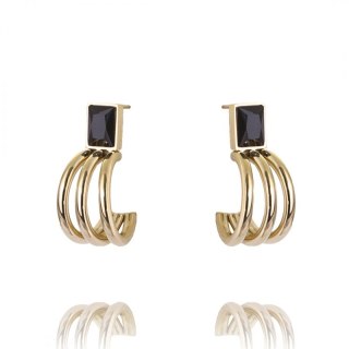 Kolczyki ze stali szlachetnej pozłacanej KST2605CZ