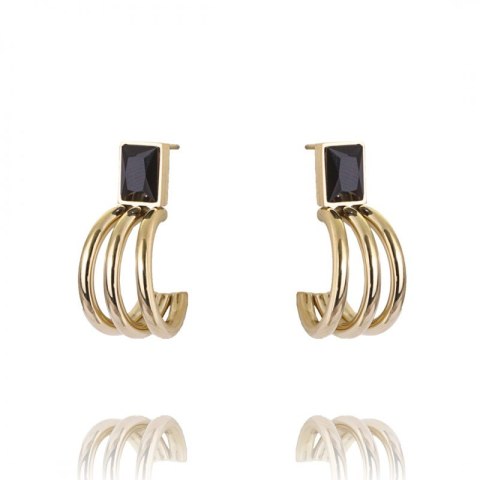 Kolczyki ze stali szlachetnej pozłacanej KST2605CZ