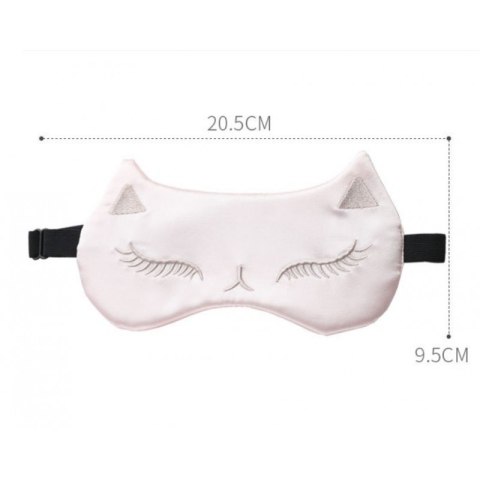 Maska do spania kot czerwień satynowa ozdobna OPK01CZE