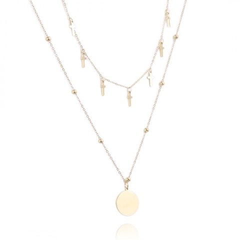 Naszyjnik stal szlachetna pozłacana 14k złotem NST1573