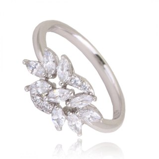 Pierścionek stal chirurgiczna platerowana białym złotem PST758, Rozmiar pierścionków: US7 EU14