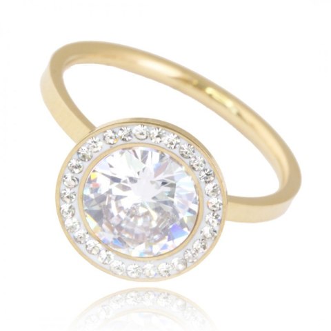 Pierścionek stal chirurgiczna platerowana złotem PST791, Rozmiar pierścionków: US10 EU22