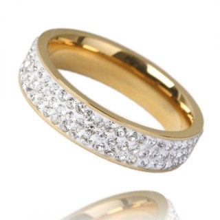 Pierścionek stal szlachetna platerowana 14k złotem PST832, Rozmiar pierścionków: US5 EU8