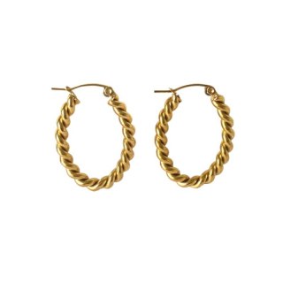 Kolczyki ze stali chirurgicznej pozłacane KST3014