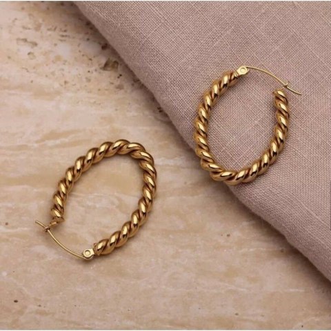 Kolczyki ze stali chirurgicznej pozłacane KST3014