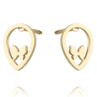 Kolczyki ze stali chirurgicznej pozłacane sztyfty KST2709