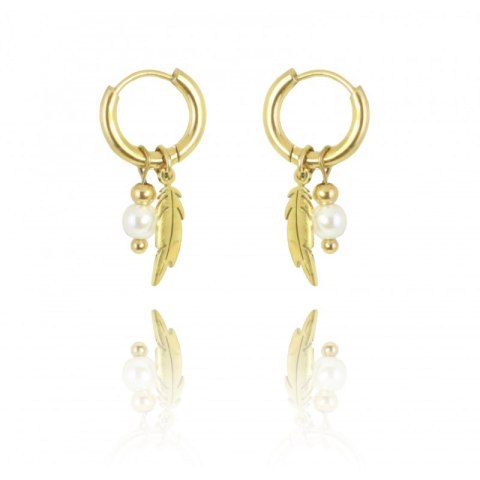 Kolczyki ze stali szlachetnej pozłacanej KST2949