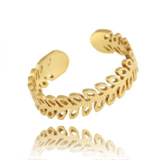 Pierścionek pozłacany stal chirurgiczna platerowana złotem PST884