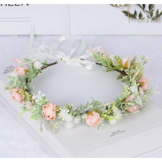 Wianek, opaska do włosów z kwiatów, delikatny wianuszek BOHO W104