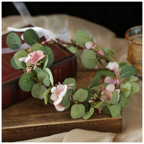 Wianek, opaska do włosów z kwiatów, delikatny wianuszek BOHO W86