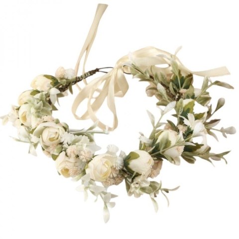 Wianek, opaska do włosów z kwiatów, delikatny wianuszek BOHO W87