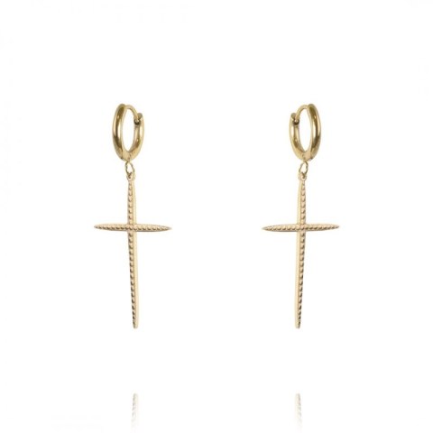 Kolczyki ze stali szlachetnej pozłacanej KST2843