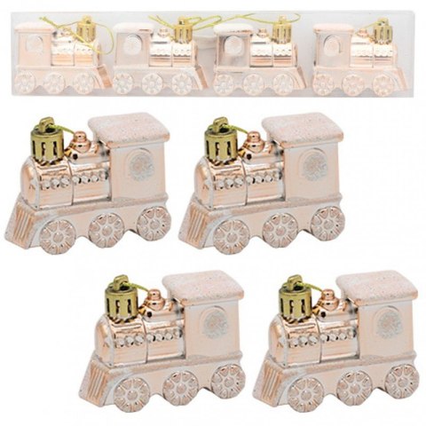 Komplet bombek lokomotywa 4 szt w opakowaniu, bombki na choinkę KSN97
