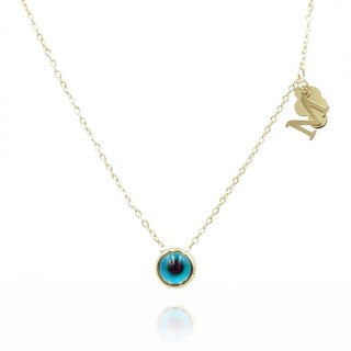 Naszyjnik stal szlachetna pozłacana 14k złotem. LITERKA "M" NST2065