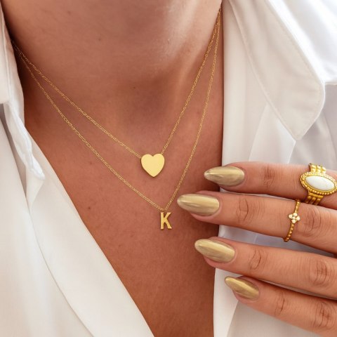 Naszyjnik stal szlachetna pozłacana 14k złotem NST2063K