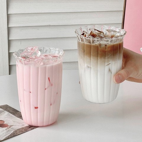 Szklanka ryflowana do kawy, drinków 1szt 420ml 12x8,5cm SZK54