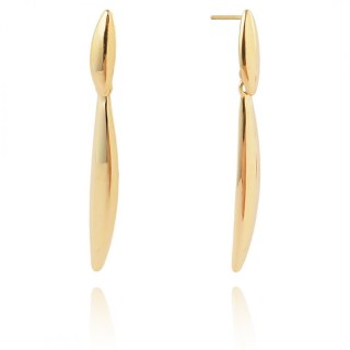 Kolczyki ze stali szlachetnej platerowane 14k złotem, sztyft KST3237