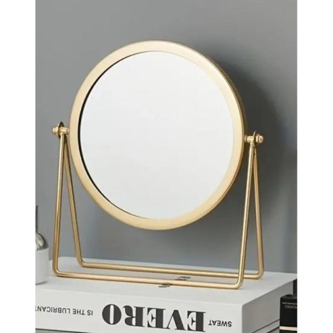 Lusterko kosmetyczne stojące obrotowe jednostronne złote wysokość 21cm L13Z