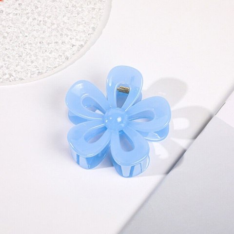 Spinka do włosów klamra niebieska XL kwiat 6,5 x 7cm SP276N
