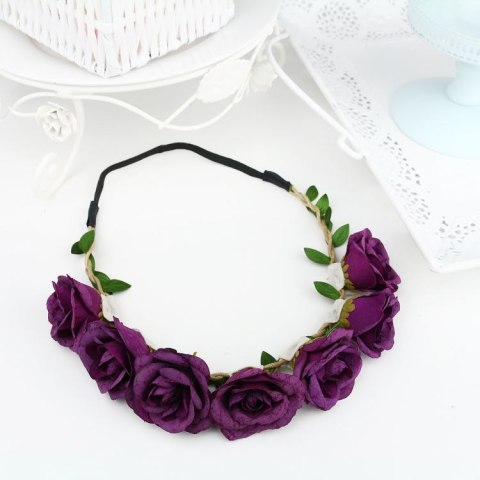 Wianek, opaska do włosów z kwiatów, delikatny wianuszek BOHO W43FIO