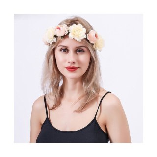 Wianek, opaska do włosów z kwiatów, delikatny wianuszek BOHO W77R