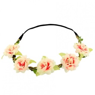 Wianek, opaska do włosów z kwiatów, wianuszek na gumce BOHO W74