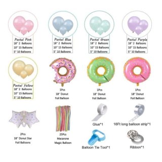 Zestaw Balonów pączki, donut 165szt BLN11