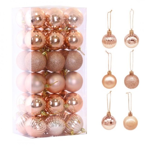 Komplet bombek 36szt w opakowaniu różowe złoto 5,5cm, bombki na choinkę BSN08WZ4