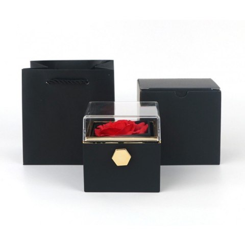 Pudełeczko Walentynkowe Rose Treasure Box na biżuterię mydlana Wieczna Róża Obrotowe PDOZ26CZ