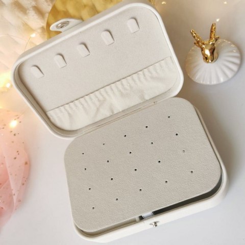 Szkatułka na biżuterię, etui, organizer, pudełko białe PD160B