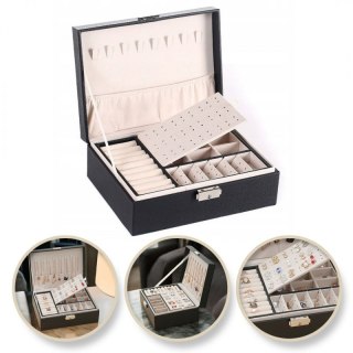 Szkatułka na biżuterię, etui, organizer, pudełko czarna PD155CZ