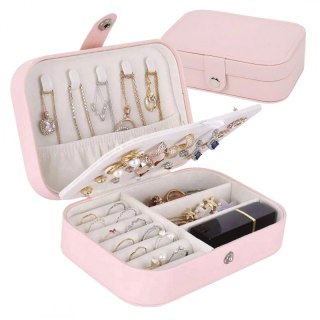 Szkatułka na biżuterię, etui, organizer, pudełko różowe PD160R