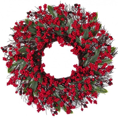 Wianek ozdobny na drzwi, stroik, sztuczna jarzębina jak żywa - średnica 55 cm WSN25