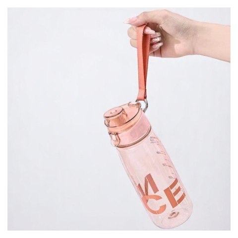 BUTELKA NA WODĘ BIDON NA SIŁOWNIĘ FITNESS 800ml przenośny różowy BD46