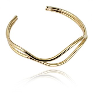 Bransoletka na rękę stal chirurgiczna pozłacana 14k złotem, regulowana BST1527