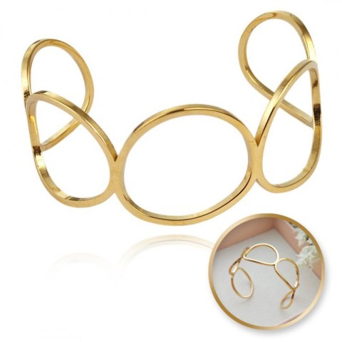 Bransoletka na rękę stal chirurgiczna pozłacana 14k złotem, regulowana BST1529