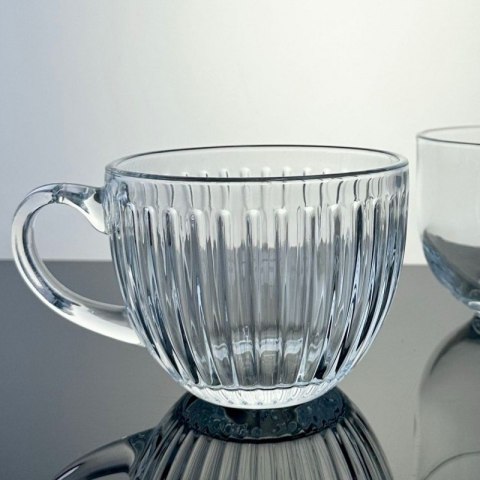 Filiżanka szklanka ryflowana duża 460 ml 1szt SZK152