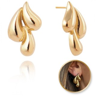 Kolczyki ze stali szlachetnej platerowane 14k złotem, sztyft KST3235