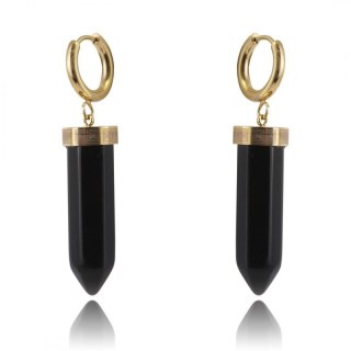 Kolczyki ze stali szlachetnej pozłacanej 14k złotem kryształ górski KST2904CZ