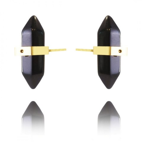 Kolczyki ze stali szlachetnej pozłacanej kryształ górski KST2912CZ