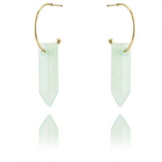 Kolczyki ze stali szlachetnej pozłacanej kryształ górski KST2914