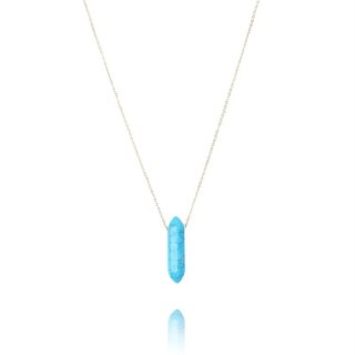 Naszyjnik Kryształ Górski stal szlachetna pozłacana 14k złotem NST1578