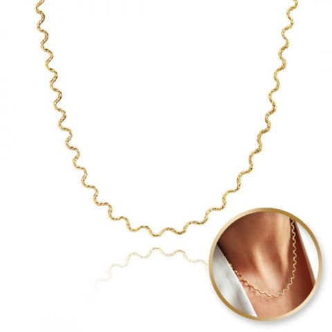 Naszyjnik stal szlachetna pozłacana 14k złotem NST2156