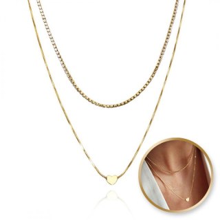 Naszyjnik stal szlachetna pozłacana 14k złotem NST2159